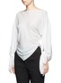 Front View - Click To Enlarge - BALENCIAGA - Drape split sleeve silk top