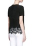 Back View - Click To Enlarge - EQUIPMENT - 'Riley' floral lace hem silk T-shirt