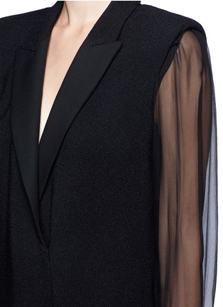 Detail View - Click To Enlarge - LANVIN - Chiffon sleeve crepe suiting dress