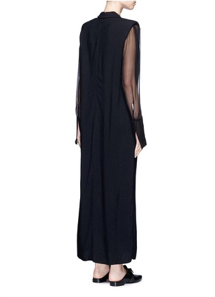 Back View - Click To Enlarge - LANVIN - Chiffon sleeve crepe suiting dress
