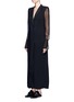 Figure View - Click To Enlarge - LANVIN - Chiffon sleeve crepe suiting dress