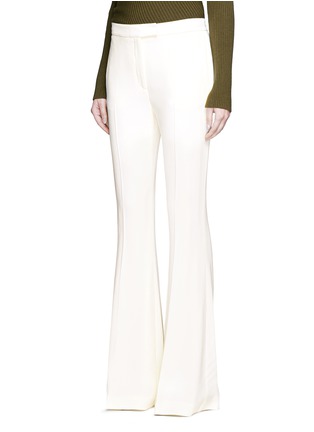 Front View - Click To Enlarge - ALEXANDER MCQUEEN - Crepe flared pants