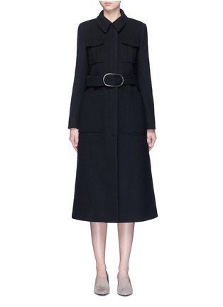 Main View - Click To Enlarge - STELLA MCCARTNEY - Wool blend melton belted overcoat