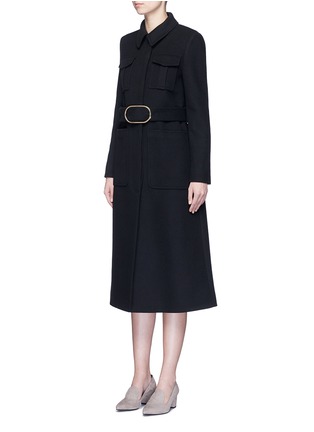 Figure View - Click To Enlarge - STELLA MCCARTNEY - Wool blend melton belted overcoat