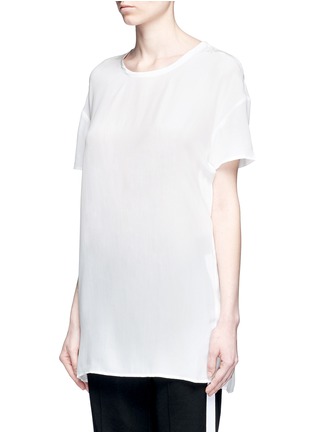 Front View - Click To Enlarge - EQUIPMENT - 'Riley' oversize silk T-shirt