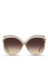Main View - Click To Enlarge - LINDA FARROW - Oversize square cat eye acetate sunglasses
