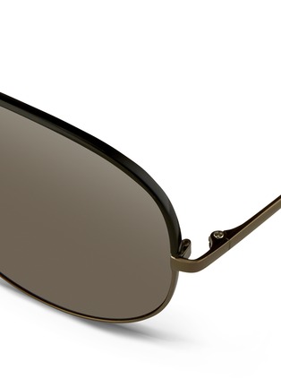 Detail View - Click To Enlarge - LINDA FARROW - Coated browline titanium aviator sunglasses