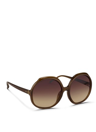 Figure View - Click To Enlarge - LINDA FARROW - Oversize round acetate sunglasses