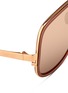 Detail View - Click To Enlarge - LINDA FARROW - Aluminium rim oversize titanium sunglasses