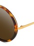 Detail View - Click To Enlarge - LINDA FARROW - Tortoiseshell acetate oversize round titanium sunglasses