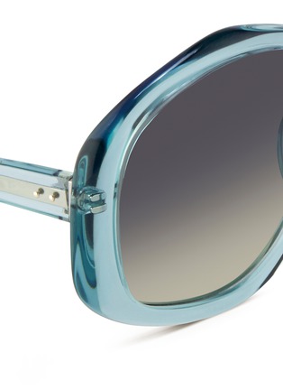 Detail View - Click To Enlarge - LINDA FARROW - Oversize pentagon acetate sunglasses