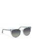 Figure View - Click To Enlarge - LINDA FARROW - 'Upside Down Browline' titanium rim acetate sunglasses