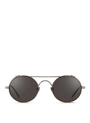 Main View - Click To Enlarge - LINDA FARROW - Titanium blinker round mirror sunglasses