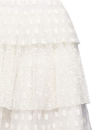 Detail View - Click To Enlarge - GIAMBA - Polka dot embroidery tiered organza skirt