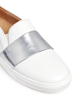 Detail View - Click To Enlarge - BING XU - 'TriBeCa' mirror leather band skate slip-ons