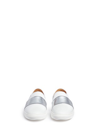 Front View - Click To Enlarge - BING XU - 'TriBeCa' mirror leather band skate slip-ons