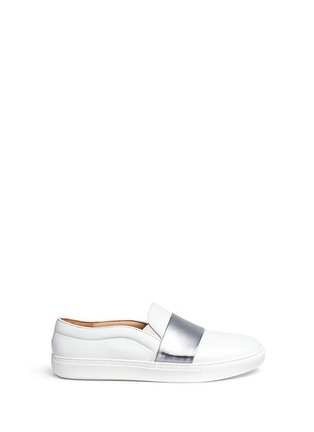 Main View - Click To Enlarge - BING XU - 'TriBeCa' mirror leather band skate slip-ons