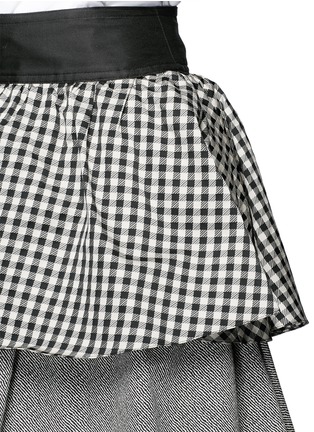 Detail View - Click To Enlarge - ISA ARFEN - Gingham peplum stripe midi skirt