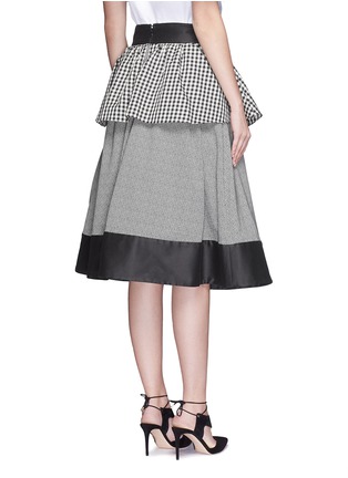 Back View - Click To Enlarge - ISA ARFEN - Gingham peplum stripe midi skirt