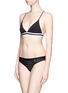 Figure View - Click To Enlarge - 72930 - 'Mon Amour' stripe elastic triangle bralette