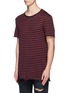 Front View - Click To Enlarge - AMIRI - Stripe distressed cotton-cashmere T-shirt
