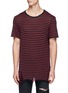 Main View - Click To Enlarge - AMIRI - Stripe distressed cotton-cashmere T-shirt
