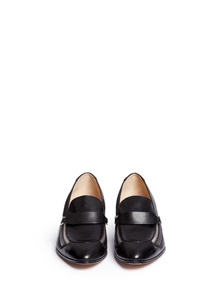 Front View - Click To Enlarge - CHLOÉ - Double zip leather loafers