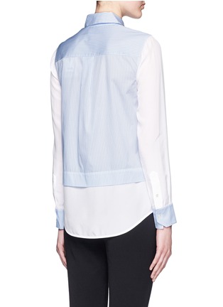 Back View - Click To Enlarge - VINCE - Silk combo stripe cotton poplin shirt