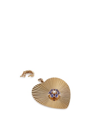 Detail View - Click To Enlarge - LOQUET LONDON - 'Heart' diamond 14k yellow gold bracelet charm – Large