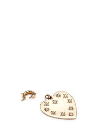 Detail View - Click To Enlarge - LOQUET LONDON - 'Heart' diamond 14k yellow gold bracelet charm – Small