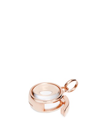 Detail View - Click To Enlarge - LOQUET LONDON - 14k rose gold rock crystal round locket - Small 12mm