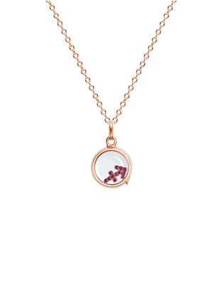 Figure View - Click To Enlarge - LOQUET LONDON - 14k rose gold rock crystal round locket - Small 12mm