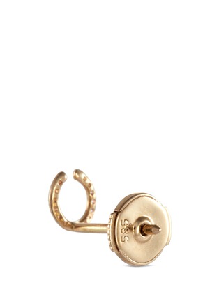 Detail View - Click To Enlarge - LOQUET LONDON - 'Horseshoe' 14k yellow gold single stud earring – Protection