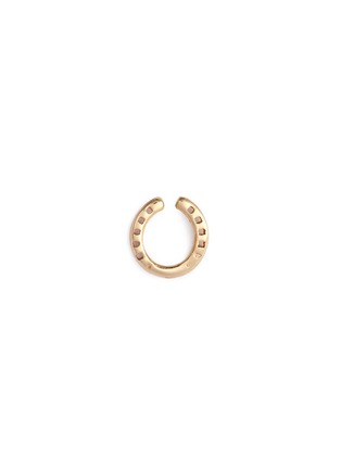 Main View - Click To Enlarge - LOQUET LONDON - 'Horseshoe' 14k yellow gold single stud earring – Protection