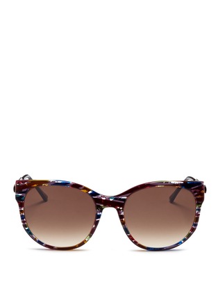 Main View - Click To Enlarge - THIERRY LASRY - 'Axxxexxxy' pearlescent stripe acetate sunglasses