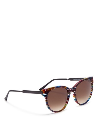 Figure View - Click To Enlarge - THIERRY LASRY - 'Axxxexxxy' pearlescent stripe acetate sunglasses