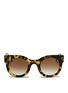 Main View - Click To Enlarge - THIERRY LASRY - 'Draggy' metal temple tortoiseshell acetate sunglasses