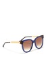 Figure View - Click To Enlarge - THIERRY LASRY - 'Flashy' contrast corner acetate sunglasses