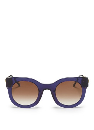 Main View - Click To Enlarge - THIERRY LASRY - 'Draggy' metal temple chunky round sunglasses