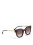 Figure View - Click To Enlarge - THIERRY LASRY - 'Draggy' metal temple chunky round sunglasses