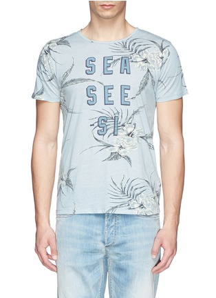 Main View - Click To Enlarge - SCOTCH & SODA - Floral and text print cotton T-shirt
