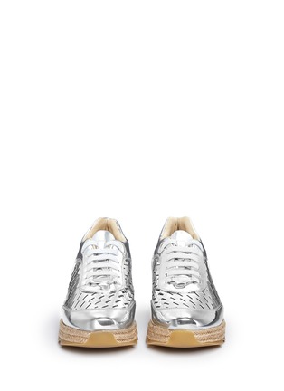 Figure View - Click To Enlarge - STELLA MCCARTNEY - 'Macy' metallic faux leather espadrille sneakers