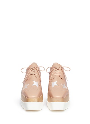 Figure View - Click To Enlarge - STELLA MCCARTNEY - 'Elyse' star perforation wood platform Derbies