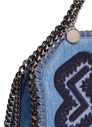 Detail View - Click To Enlarge - STELLA MCCARTNEY - 'Falabella' mini embroidery two-way denim chain tote