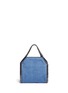 Back View - Click To Enlarge - STELLA MCCARTNEY - 'Falabella' mini embroidery two-way denim chain tote