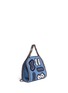 Front View - Click To Enlarge - STELLA MCCARTNEY - 'Falabella' mini embroidery two-way denim chain tote