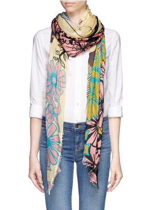 Figure View - Click To Enlarge - STELLA MCCARTNEY - Floral CD print modal-silk scarf