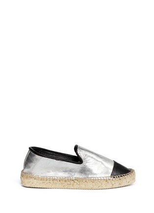 Main View - Click To Enlarge - PEDDER RED - Contrast toe metallic leather espadrilles
