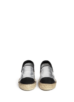 Figure View - Click To Enlarge - PEDDER RED - Contrast toe metallic leather espadrilles