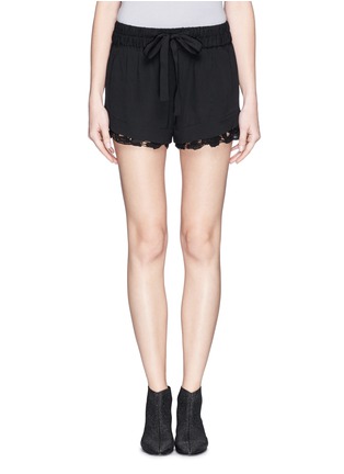Main View - Click To Enlarge - IRO - 'Dainie' lace edge crepe shorts